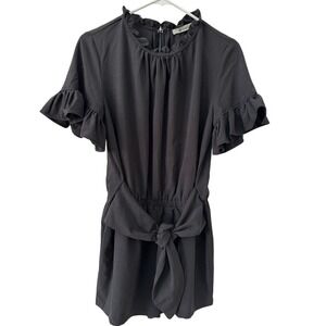 Black‎ Shorts Romper Ruffle with Bow sz M The Impeccable Pig Date night Rush
